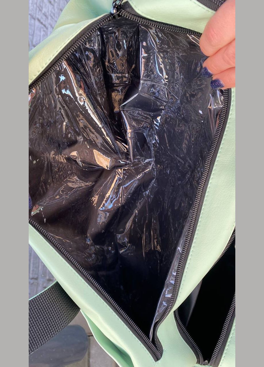 Сумка спортивная матовая экокожа бирюзовая с отделением для обуви Route No Brand (316218750)