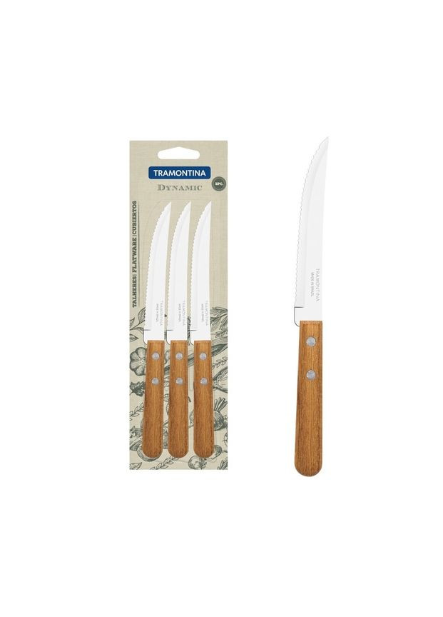 Набір ножів для стейку Dynamic 3 предмета Tramontina світло-коричневий,