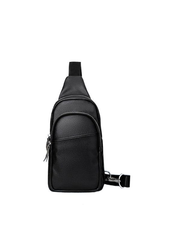 Нагрудная мужская сумка слинг из натуральной кожи Qvant 5021 - Черная Tiding Слінг (366889764)