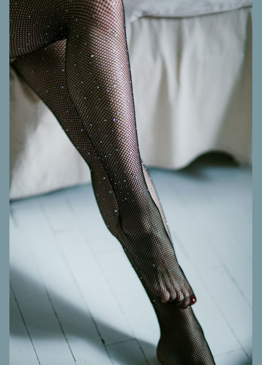 Колготки жіночі звідкритимистегнамивсіточкузкамінцями JUGO rete rock open (293510651)