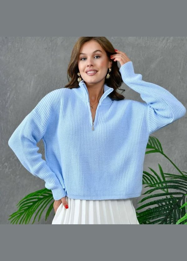 Короткий вязаный свитер с воротником на молнии Karon (322457898)