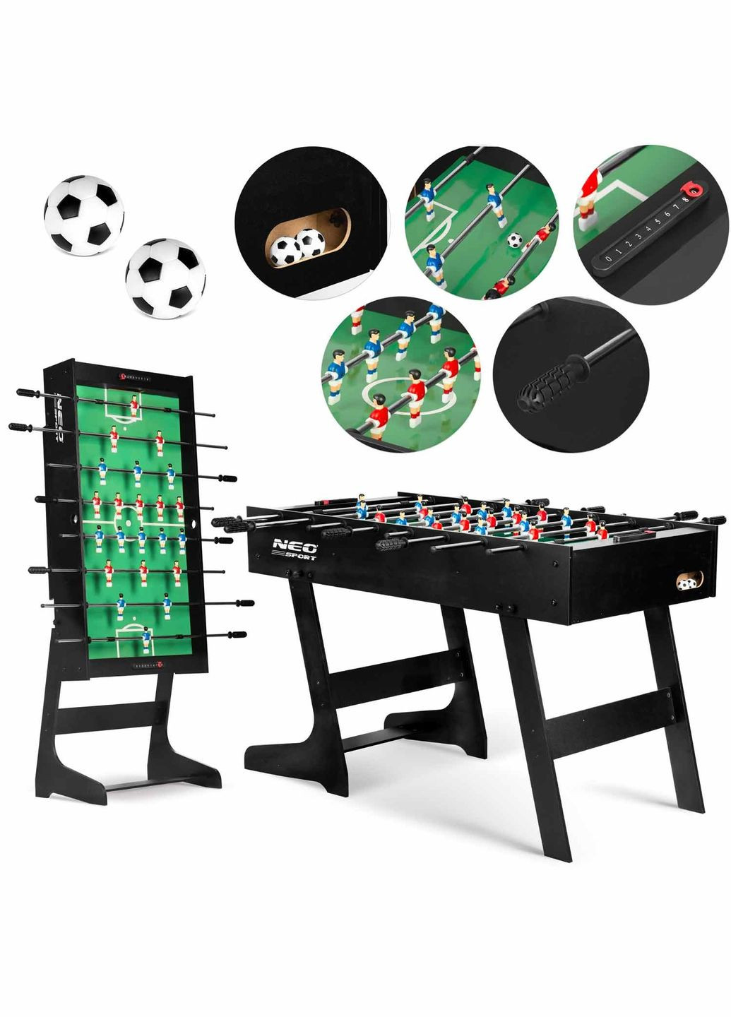Настольный футбол 121 x 61 x 80 см NS-803 черный NEO-SPORT (329201117)