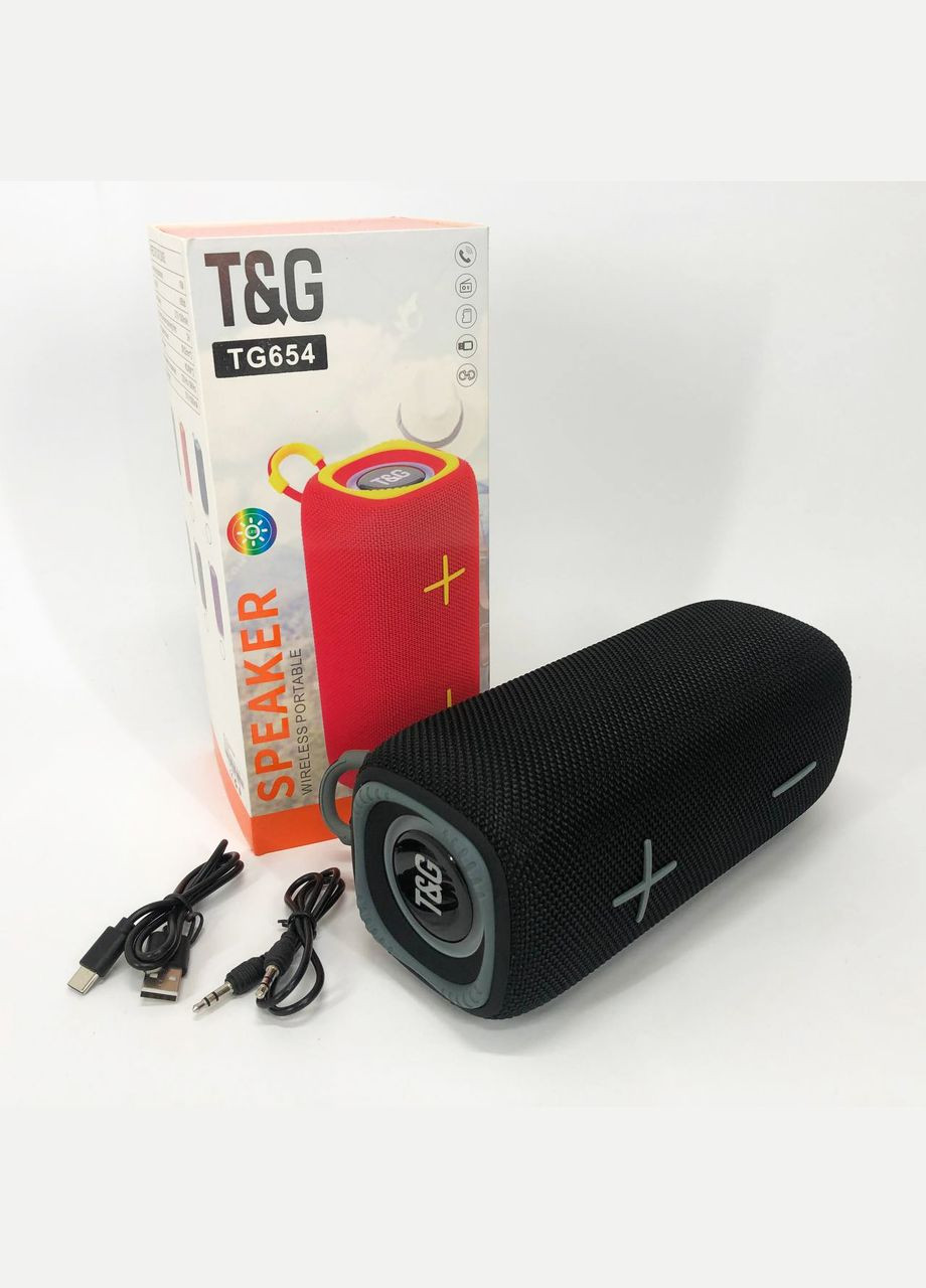 Портативная колонка Bluetooth TG654 8W с подсветкой, аккумуляторная колонка для музыки. Цвет: черный No Brand (359474577)