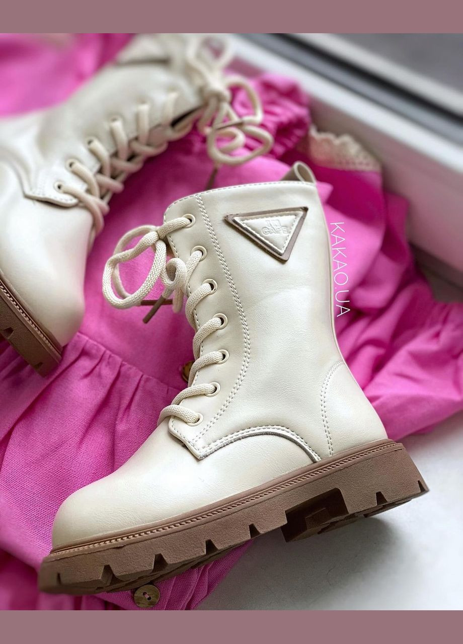 Бежевые ботинки детские зимние для девочек бежевые No Brand