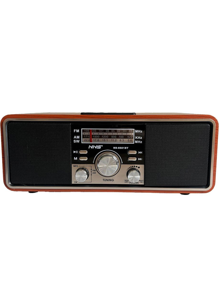 Портативне радіо у вінтажному ретростилі AM/FM/SW, з акумулятором, Bluetooth, USB-зарядкою NS-6681BT NNS (365720855)