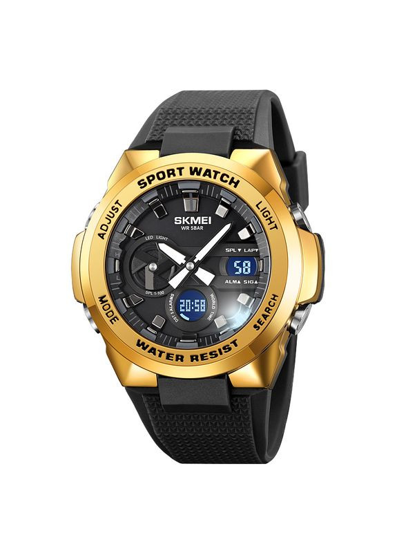 Годинник 2105GD Gold електронні спортивні чоловічі з будильником та секундоміром чорні ProDobro (367265574)