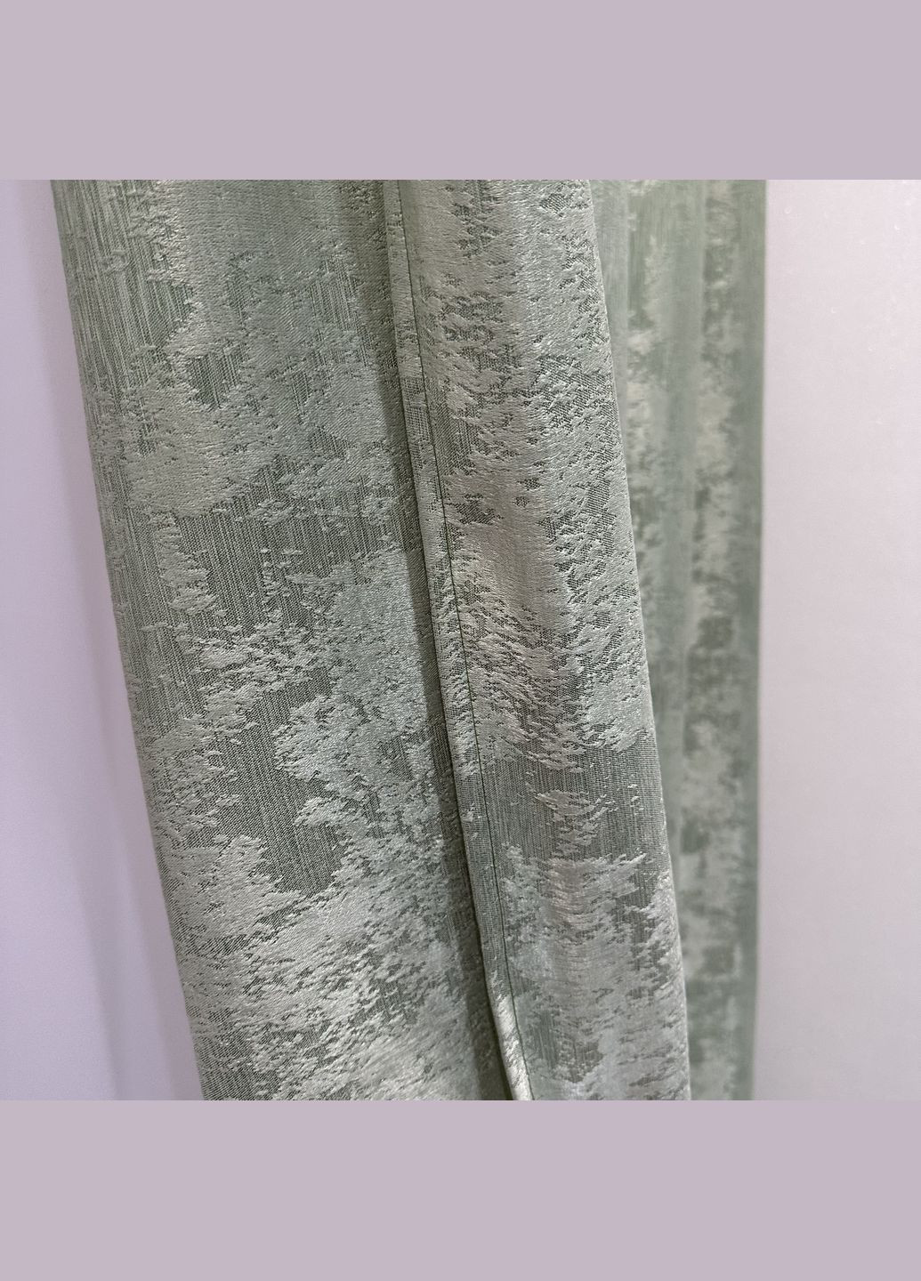 Жакардові штори з мармуровим візерунком 2шт 1.5×2.7 м, тасьма 6 см, середнє затемнення, салатового кольору. No Brand (331619160)