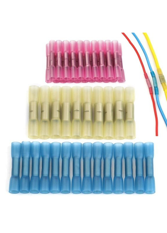 З'єднувальна гільза з термоусадкою під опресовування для швидкого монтажу 4.0 - 6.0 мм З'єднувач електричний 5 шт жовтий Bodasan (329443840)