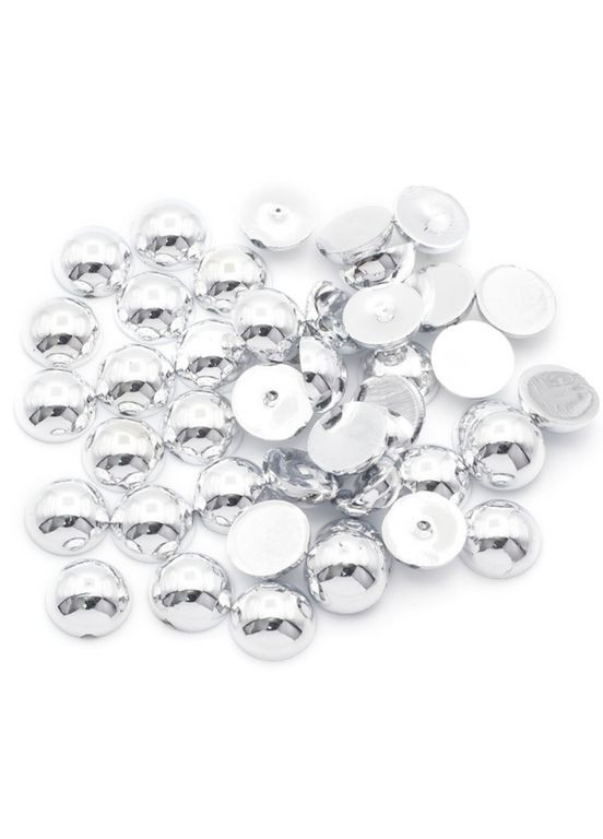 Полубусины металлик гальваника, 6 мм, светлое серебро (50 шт) No Brand (360543562)