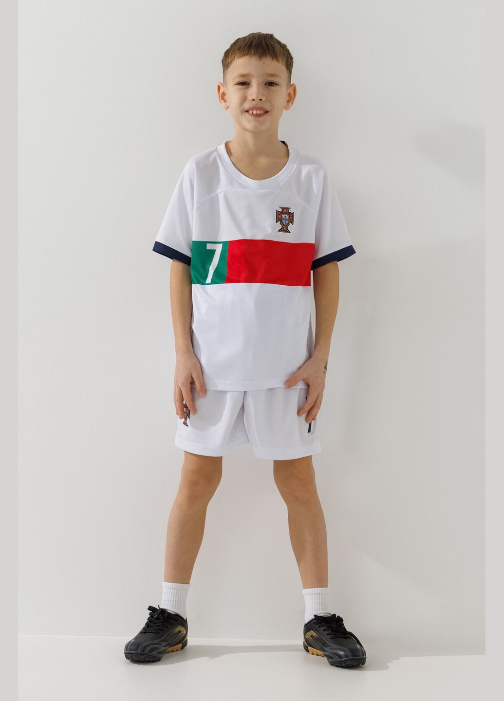 Футбольная форма для мальчика ПОРТУГАЛИЯ RONALDO 152 см Белый shop (2000990367075) No Brand (365310227)