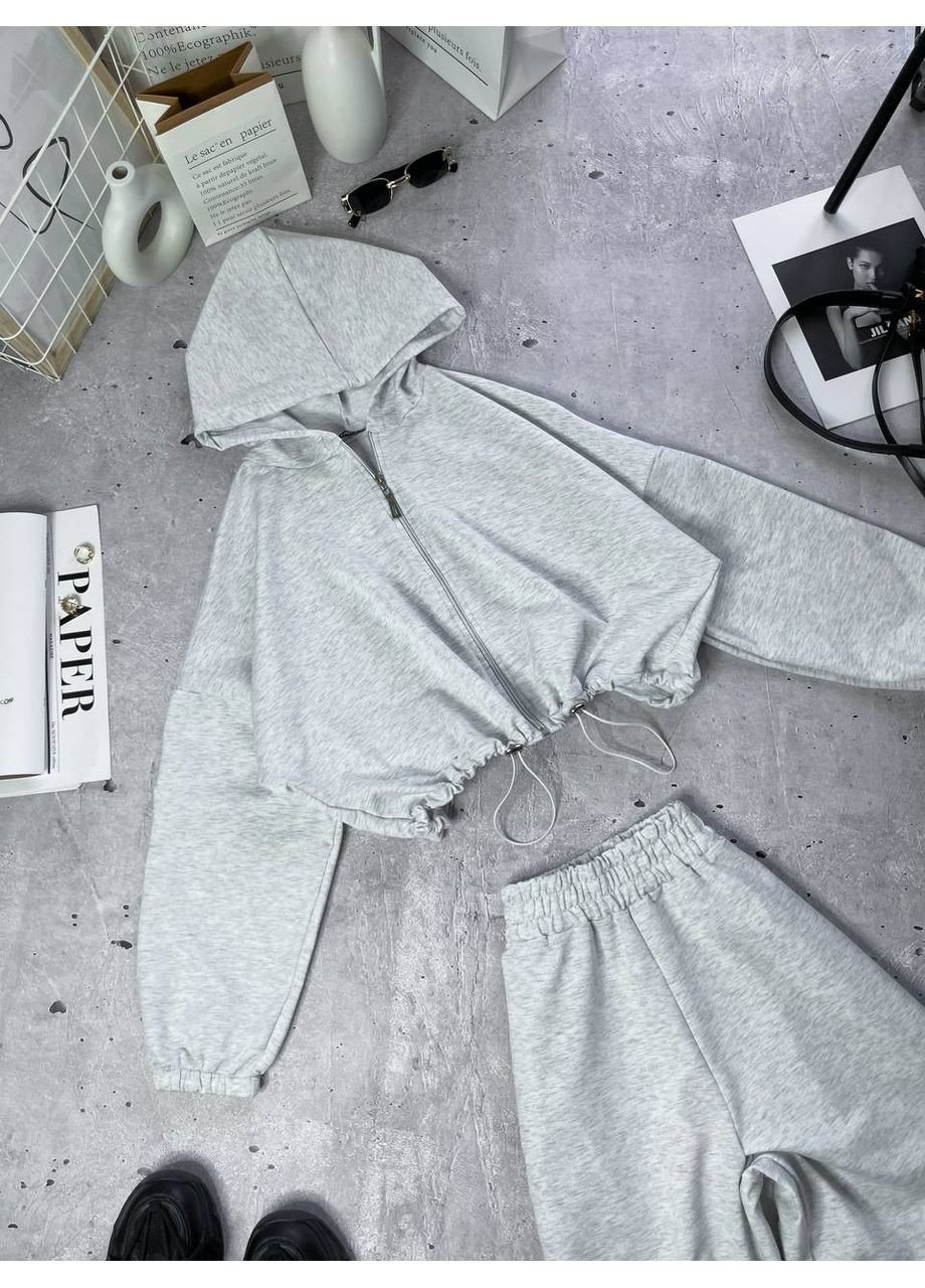 Жіночий спортивний костюм кроп-худі та штани-палаццо MonCher (361676603)