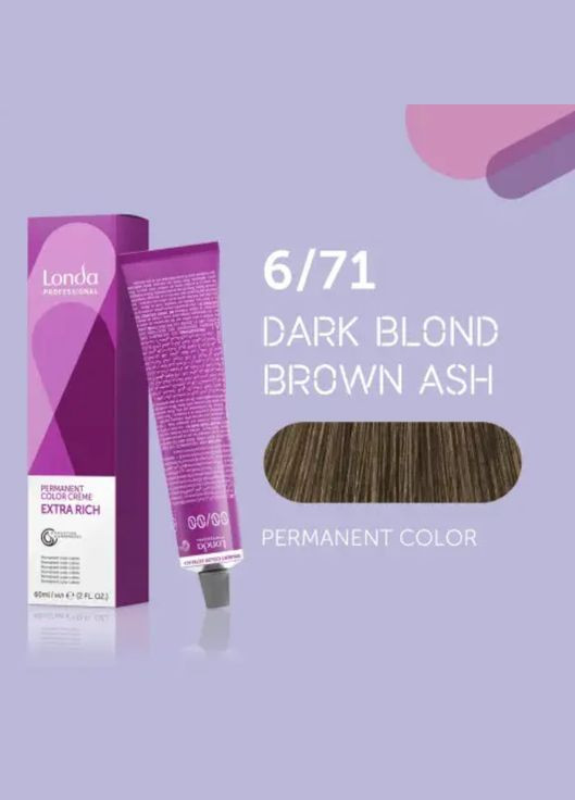 Стійка кремфарба для волосся Professional Permanent Color 6/71 темний блондин коричнево-пелястий, 60 Londa Professional (292736868)
