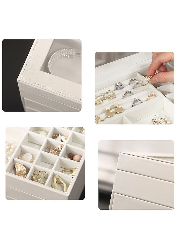 Шкатулка SP-01223 для украшений и ювелирных изделий трехуровневая 26,5*18*13,5 см White Casegrace (360456809)