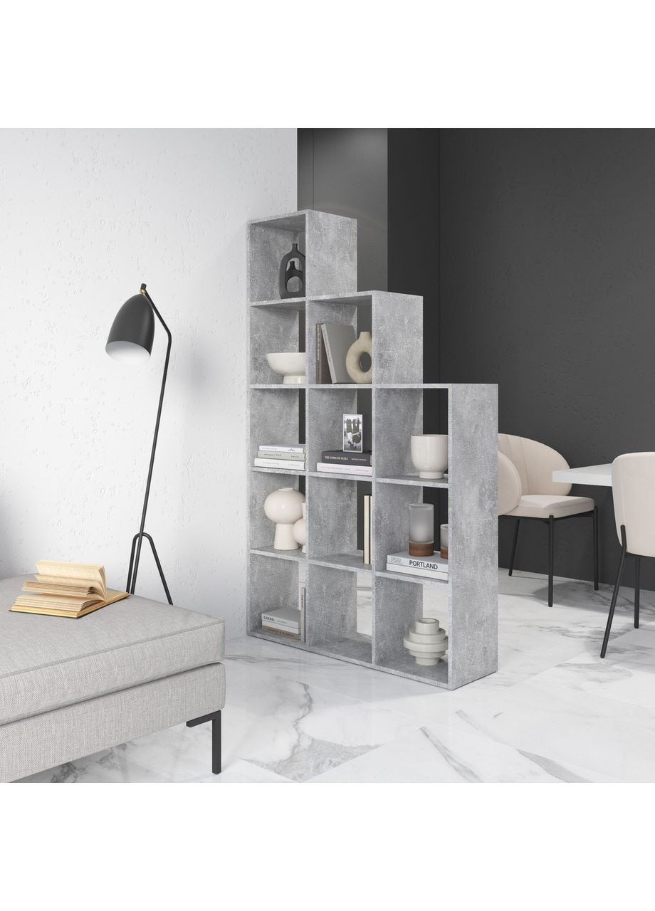 Стеллаж для книг и декора на 12 ячеек из ламинированного ДСП 1080x1780x290 (hm-6-bt) VAYS (363134684)