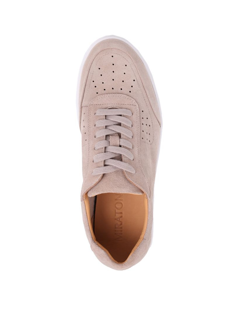 Бежевые мужские кеды 687-66-с139 ss25 бежевый замша MIRATON