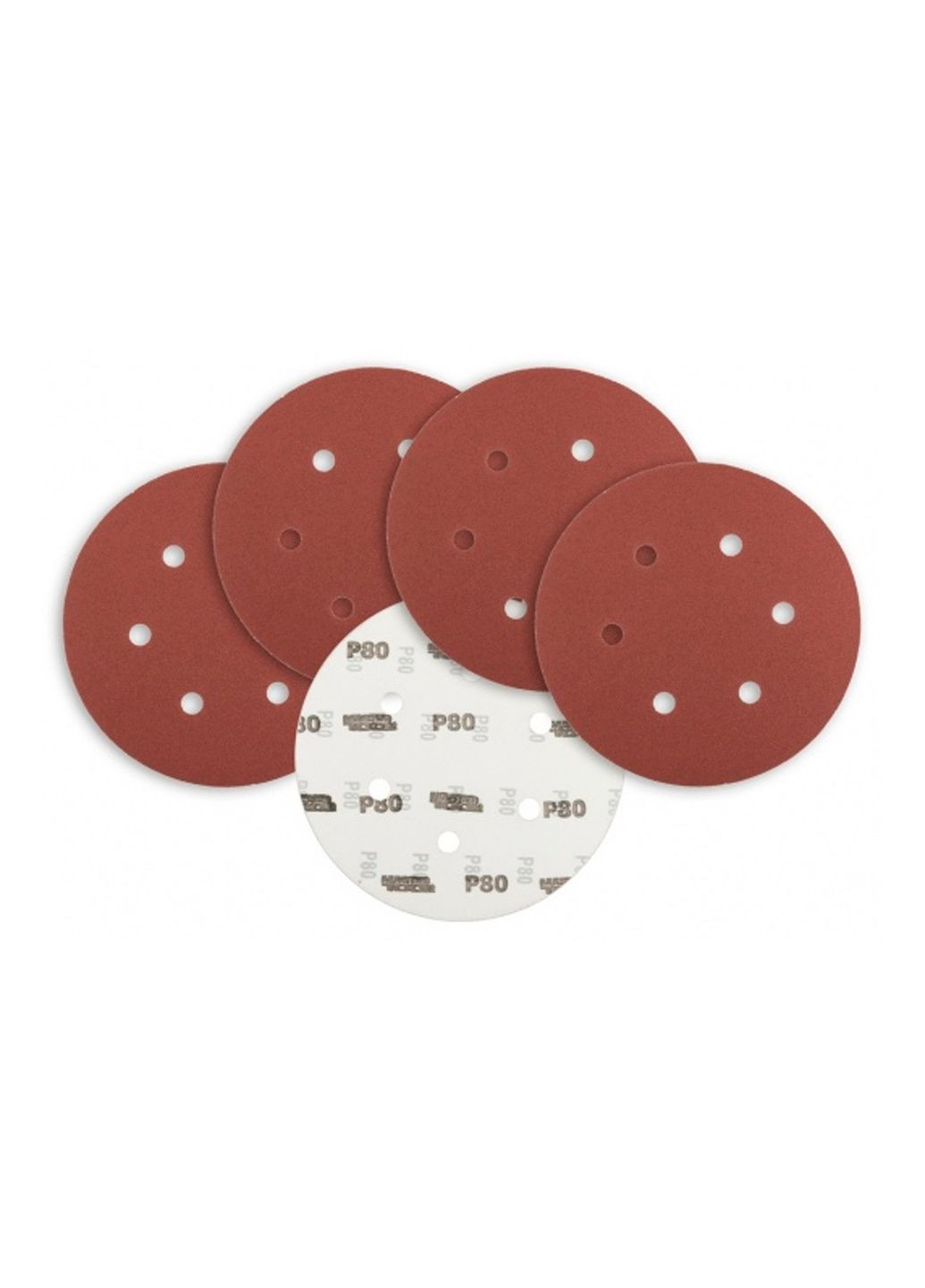 Круг шліфувальний на липучці 225 мм x Р80 з отворами 5 шт. Mastertool (365253534)