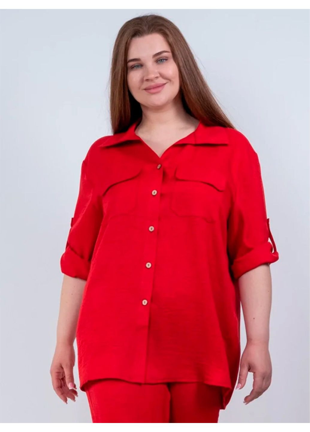 Красная повседневный рубашка Nita