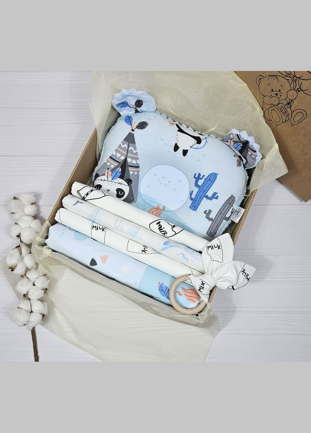 Набор пеленок для новорожденных a.l.babybox Панда индеец №2 No Brand (308752234)