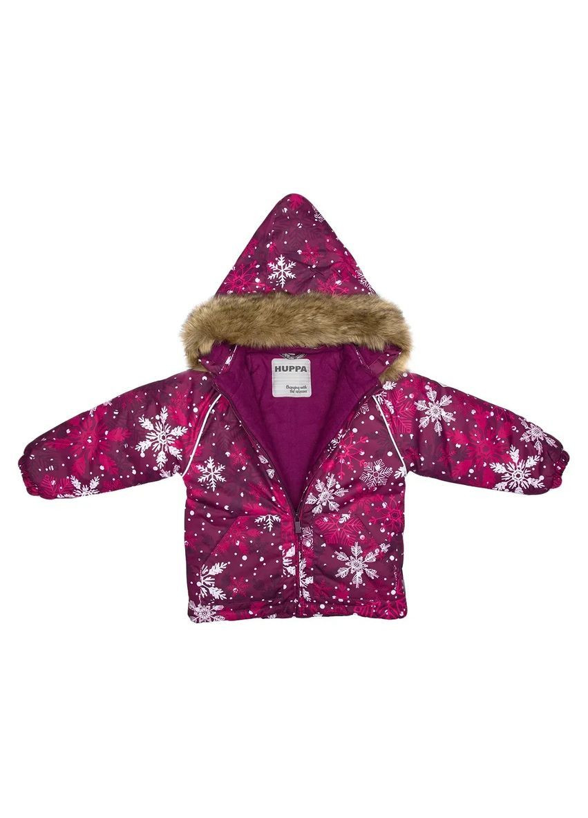 Бордова дитячий зимовий комплект avery, куртка та напівкомбінезон, р.80, бордовий з принтом/бордовий () Huppa 41780030-14334-080