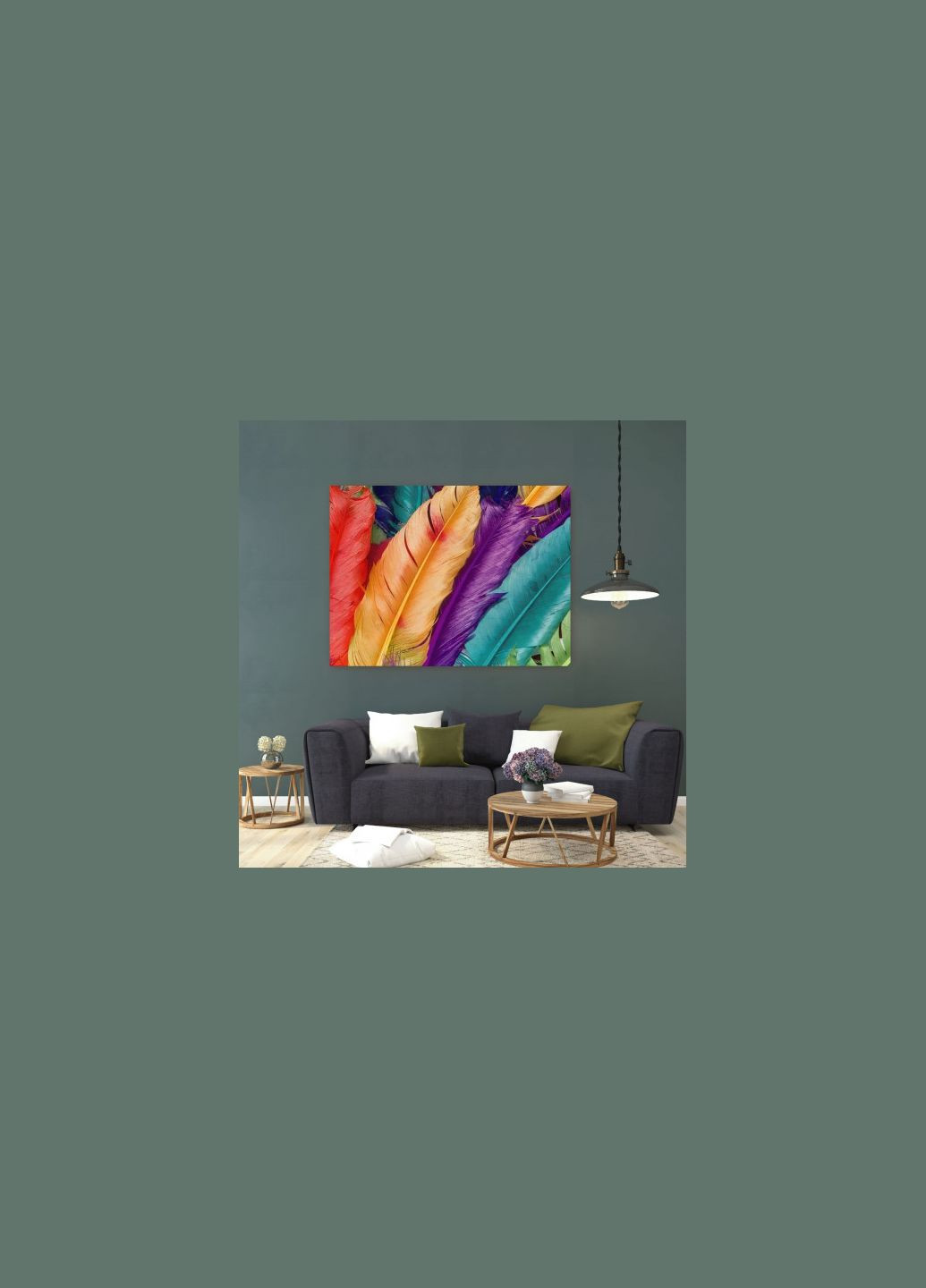 Картина Цветные перья 45x60 см (P0474) Malevich Store (333339084)