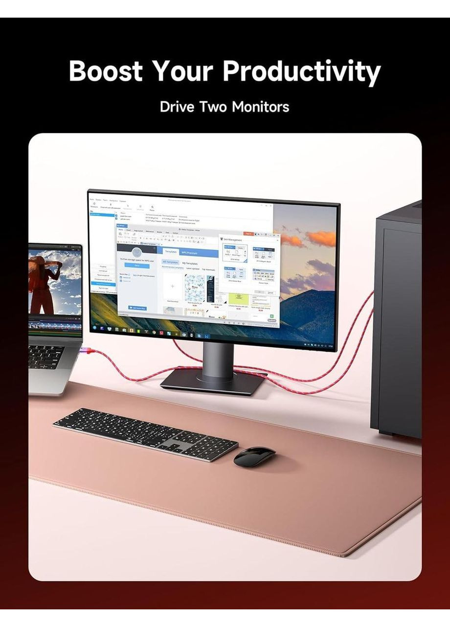 Кабель HDMI 2.1 slim, 48Gbps, 8K@60Hz, 4K@120Hz 1м, multicolored Jsaux (356455569)