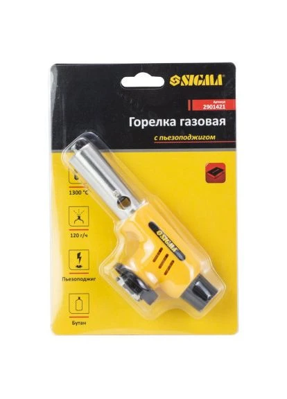 Газовий паяльник з керамічним соплом і п'єзопідпалом (2901421) Sigma (397594239)