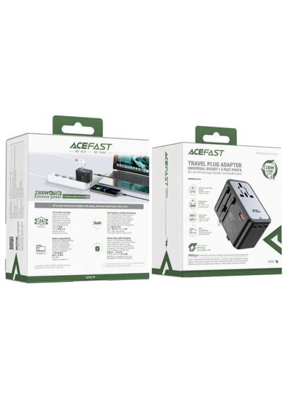 Зарядний пристрій (6974316282495) Acefast 5xUSB 75W (3xUSB-C + 2xUSB-A) Gan Z1 Fast Charger (370014657)