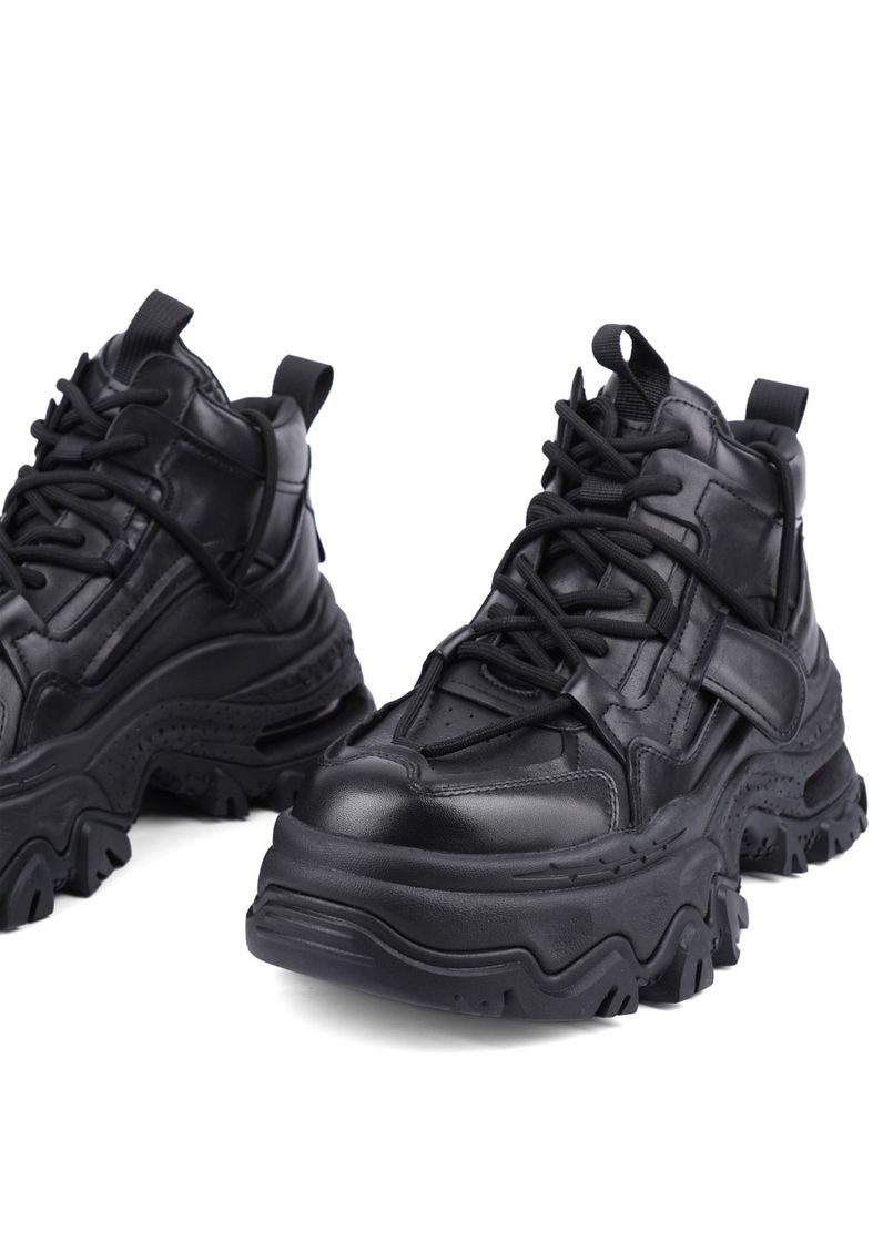 Осенние женские ботинки 3933-1 черная кожа MIRATON