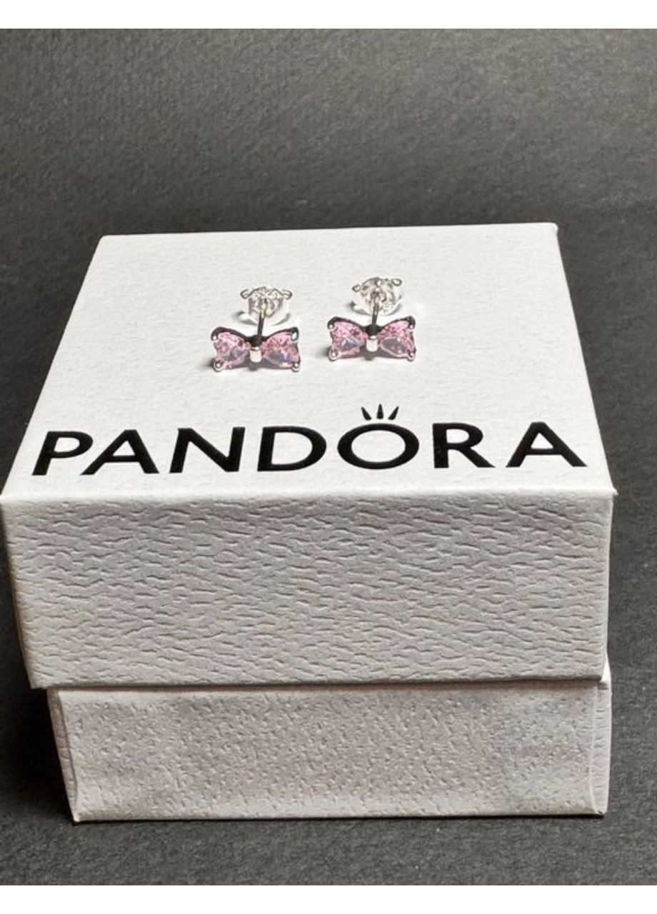 Срібні сережки "Рожевий бантик" / На Подарунок No Brand (369137726)