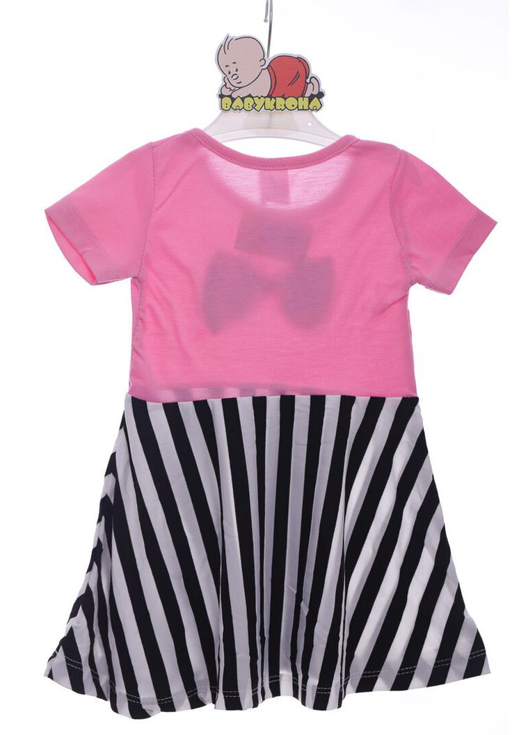 Розовое платье летнее трикотажное в полоску розовый 104 см (38431) BABYKROHA (323469539)