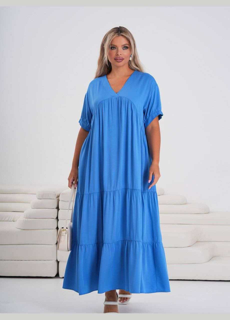 Блакитна повсякденний, кежуал жіноча сукня вільного крою а-силует Style Point однотонна