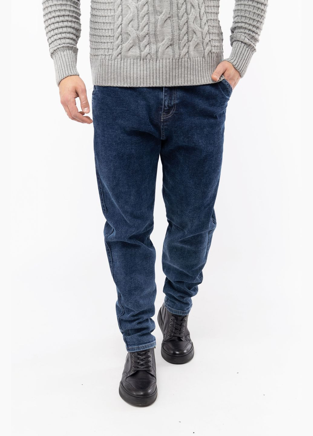 Чоловічі джинси мом колір синій ЦБ-00233106 Redman (282925175)