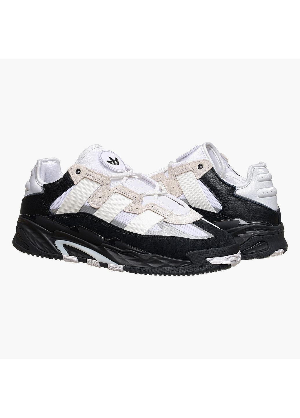 Черно-белые демисезонные кроссовки мужские originals niteball (h67366) adidas