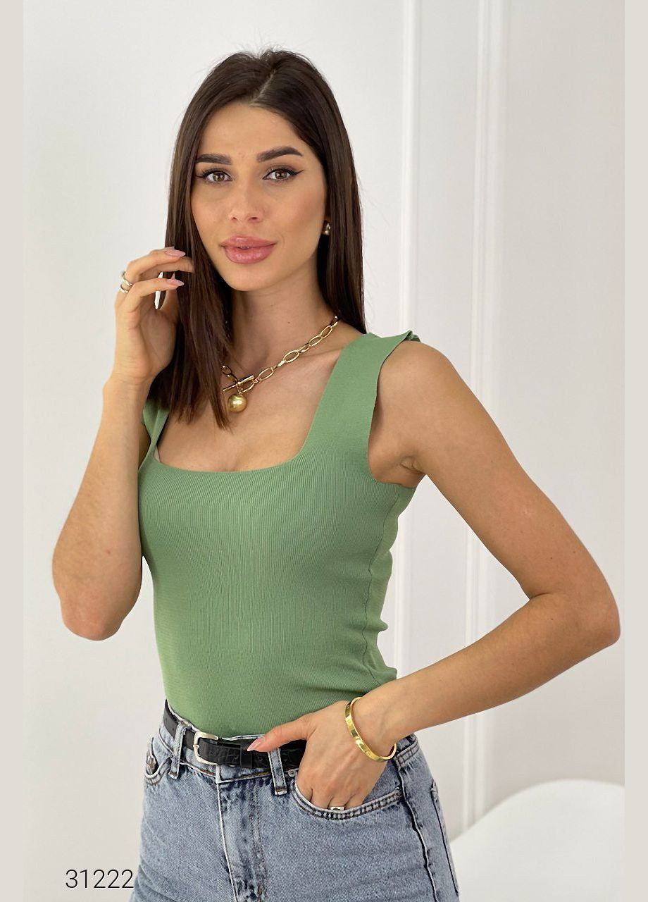 Майка в рубчик с квадратным вырезом Liton — 303775664