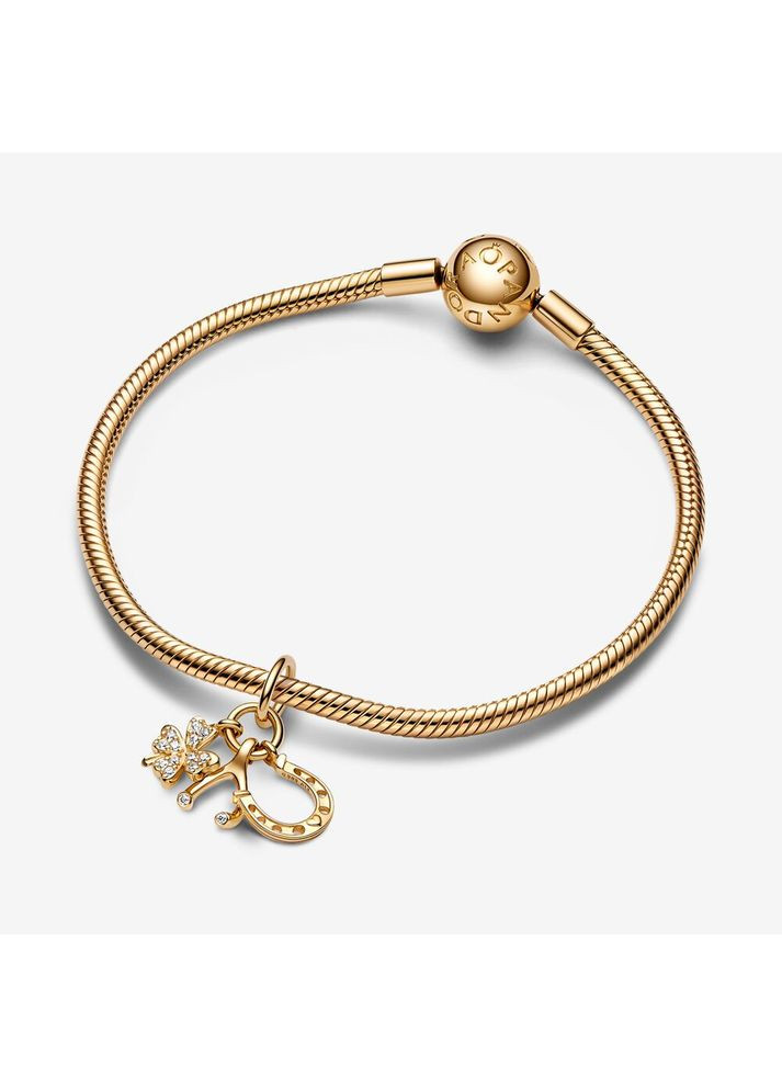 Срібний шарм Пандора "Підкова, конюшина та кістка бажань" 752337C01 Kabluchka (355346834)