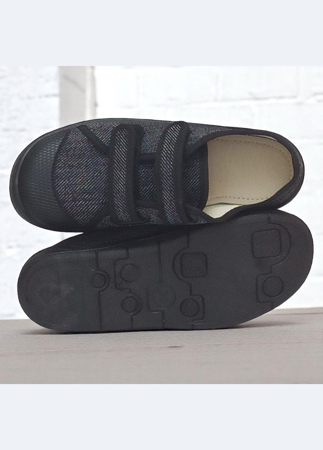 Черные текстильные кеды на липучках для мальчика валди Waldi