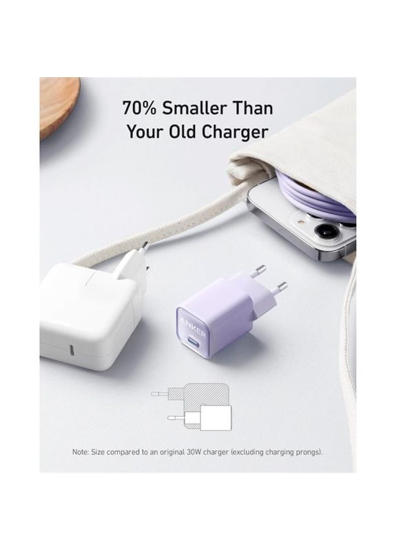 Мережевий зарядний пристрій PowerPort 511 Nano III White, 30 W USB Type-C (A2147G21) Anker (336955586)