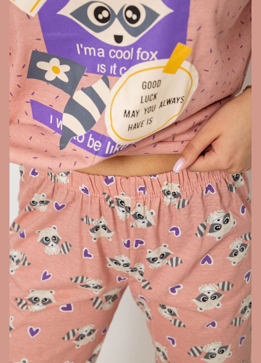 Пудрова всесезон жіноча піжама з принтом Fashion