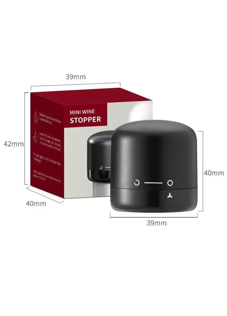 Вакуумний багаторазовий корок для вина Vacuum Mini Wine Stopper Black WINDSTOPPER (384409240)