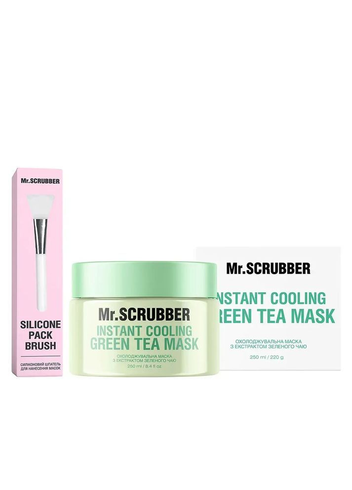 Охолоджувальна маска для обличчя Instant Cooling Green Tea Mask з екстрактом зеленого чаю Mr.SCRUBBER + Силіконовий шпатель Mr. Scrubber (362267233)