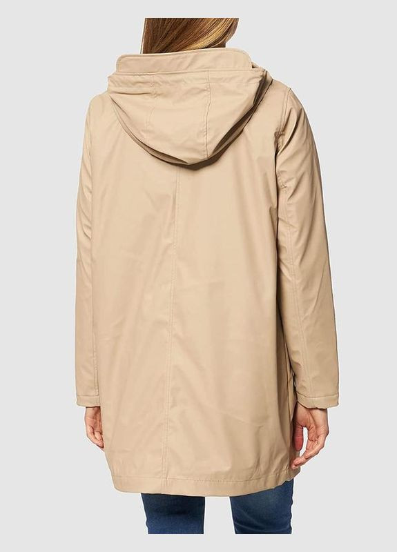 Бежева демісезонна жіноча шкіряна куртка з капюшоном 36 s бежевий куртка-пальто Vero Moda