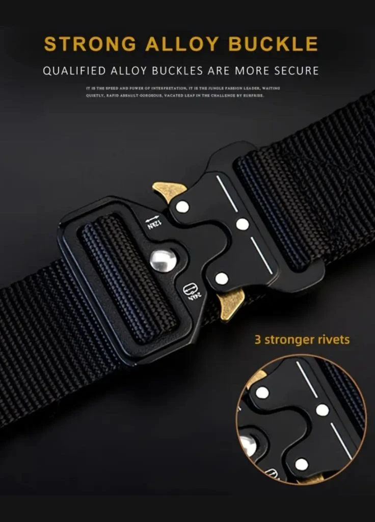 Ремінь чоловічий з металевою пряжкою Belt 1000D Black No Brand (326065984)