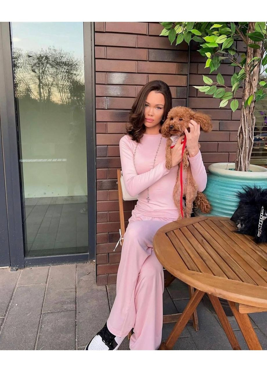 Жіночий костюм з віскози: лонгслів з вирізами + штани палаццо👉 Заміри в описі Vione (367077262)