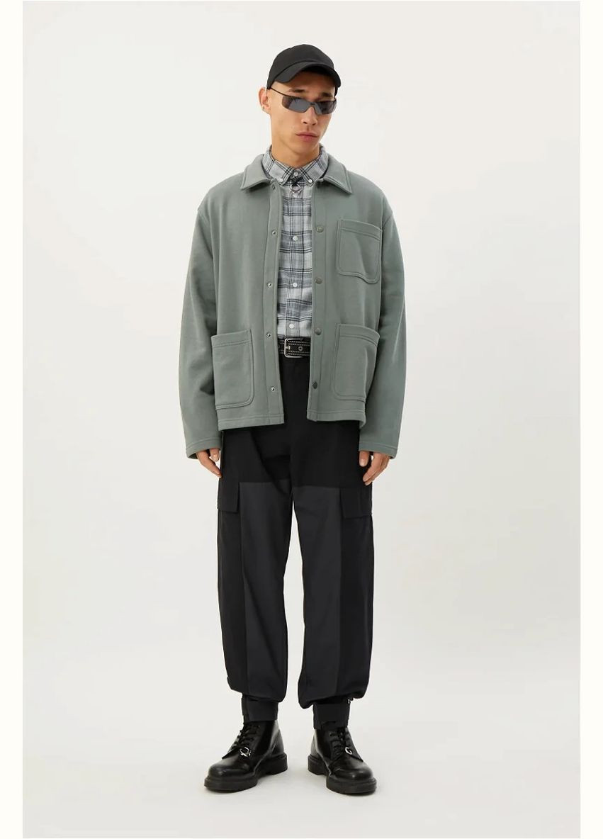 Серо-зеленая демисезонная куртка-рубашка Weekday