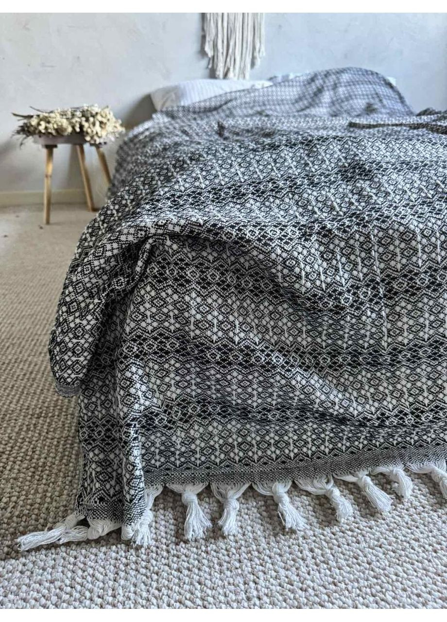 Покрывало Norway хлопковое черно-белый цвет 200х230 см ZEINTEX (315347377)