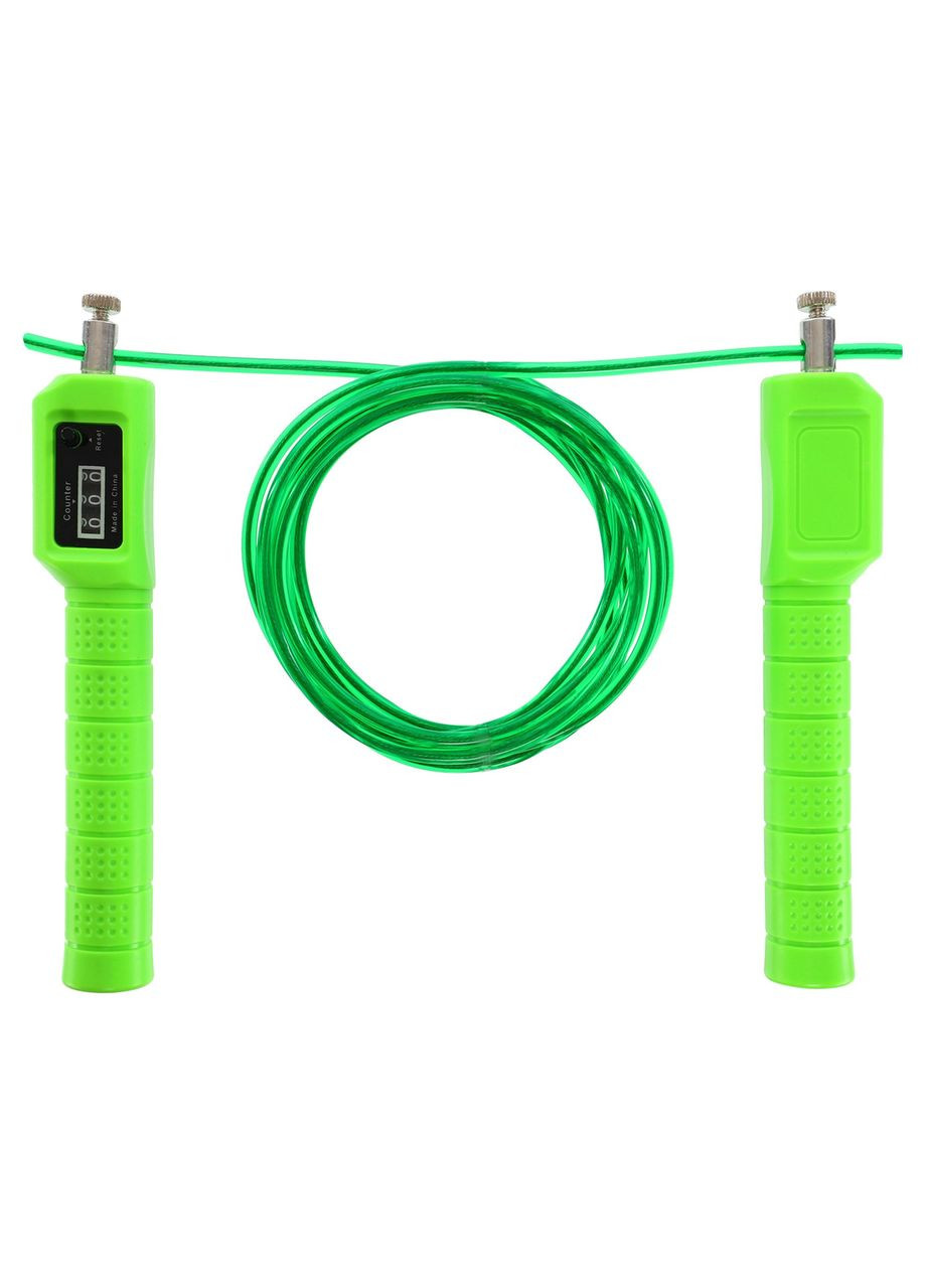 Скакалка зі лічильником і сталевим тросом (l-2,8м, d-4,8мм, ) (FI-8637_Зелений) SP-Sport (361434423)