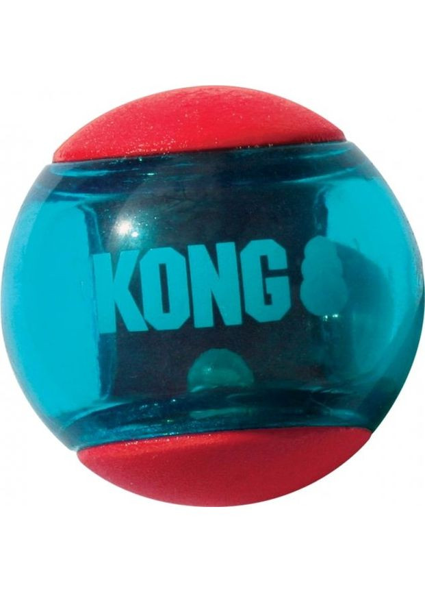 Іграшка м'ячпіщалка для собак середніх порід Squeezz Action Ball М 3 шт 6.4 см Червоний (035585464053) KONG (279572952)