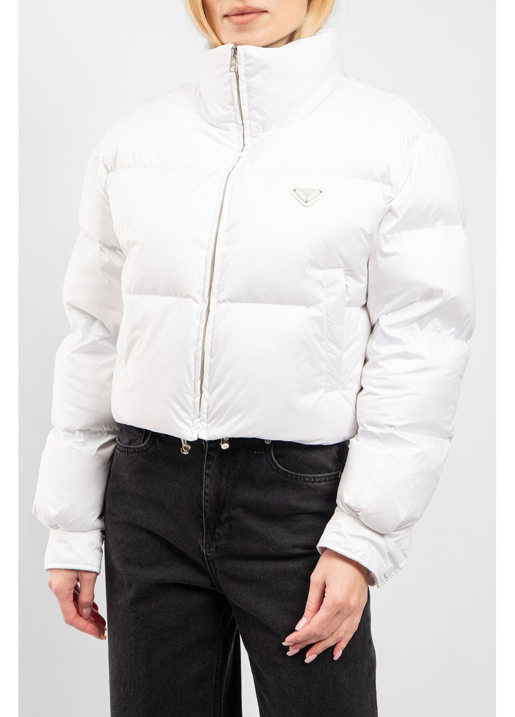 Белый зимний Пуховик Prada