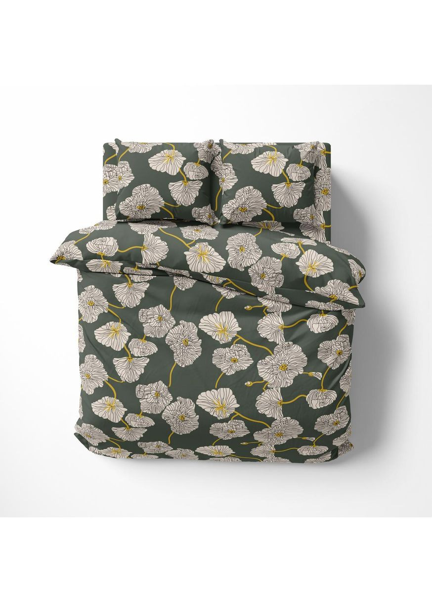 Постельное белье P-0160, Полисатин, Зеленый, Евро. Lelit (362267591)