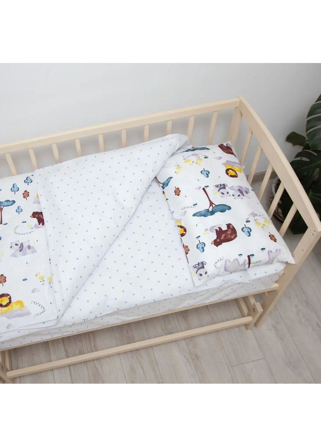 Дитячий комплект постільної білизни, ковдра 140*105 см, наволочка 40*60 см, гіпоалергенний Зоопарк ТЕПІК Білий (20870140105) ТЕП (368833613)